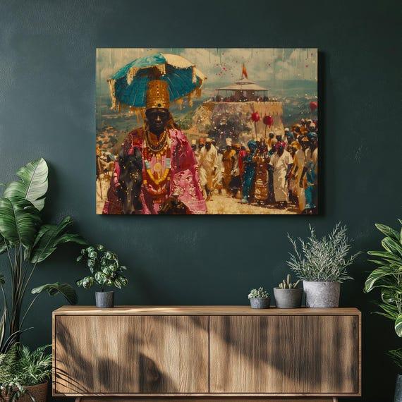 Nigeria Canvas Wall Art, Beautiful Zuma <b>Rock</b> Festival Painting ...