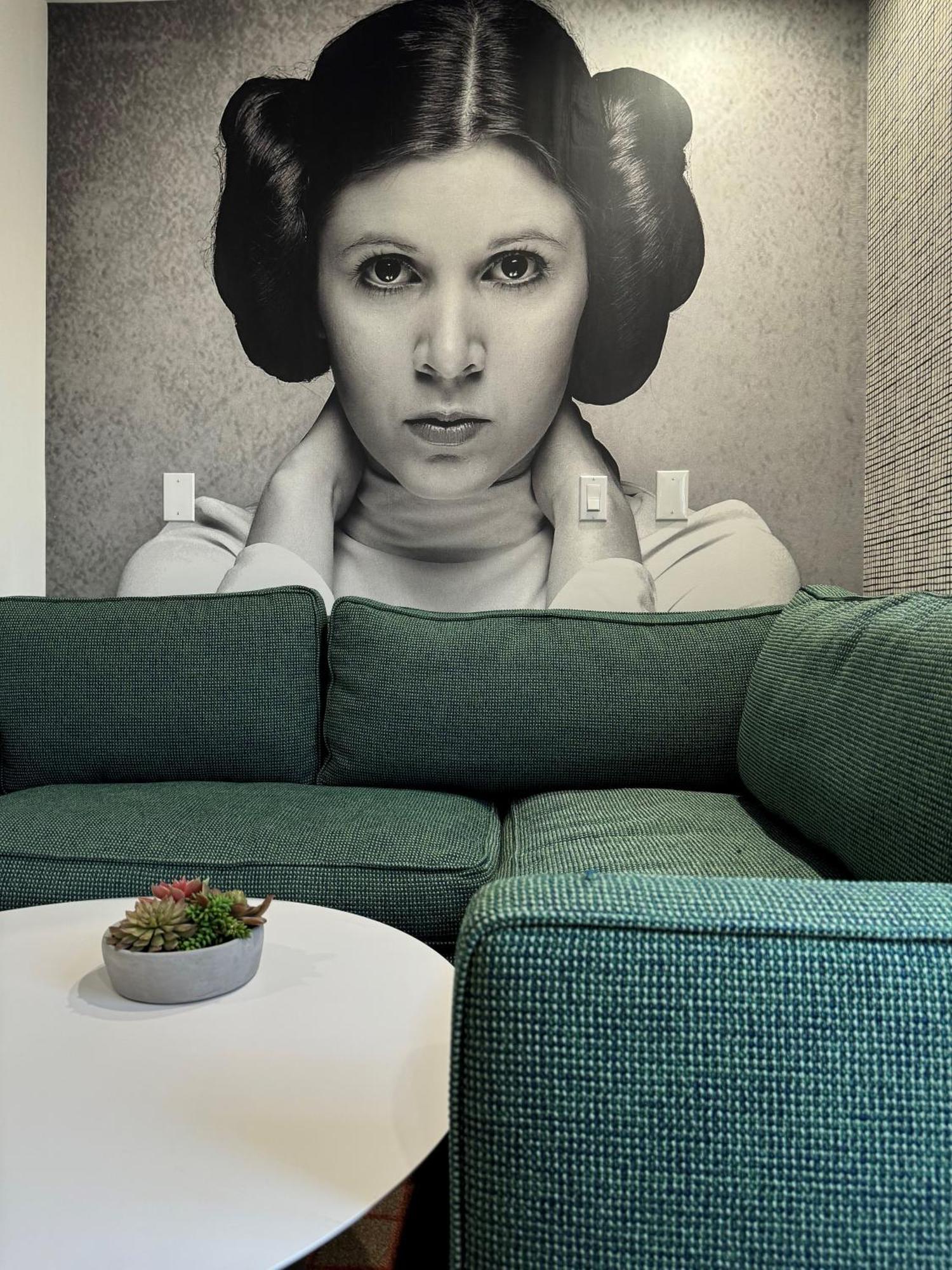 Acomodação Star Wars com Cama King-size e Vista do Letreiro